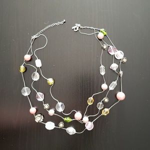 Multi-colored stones, irridecent jeweled necklace